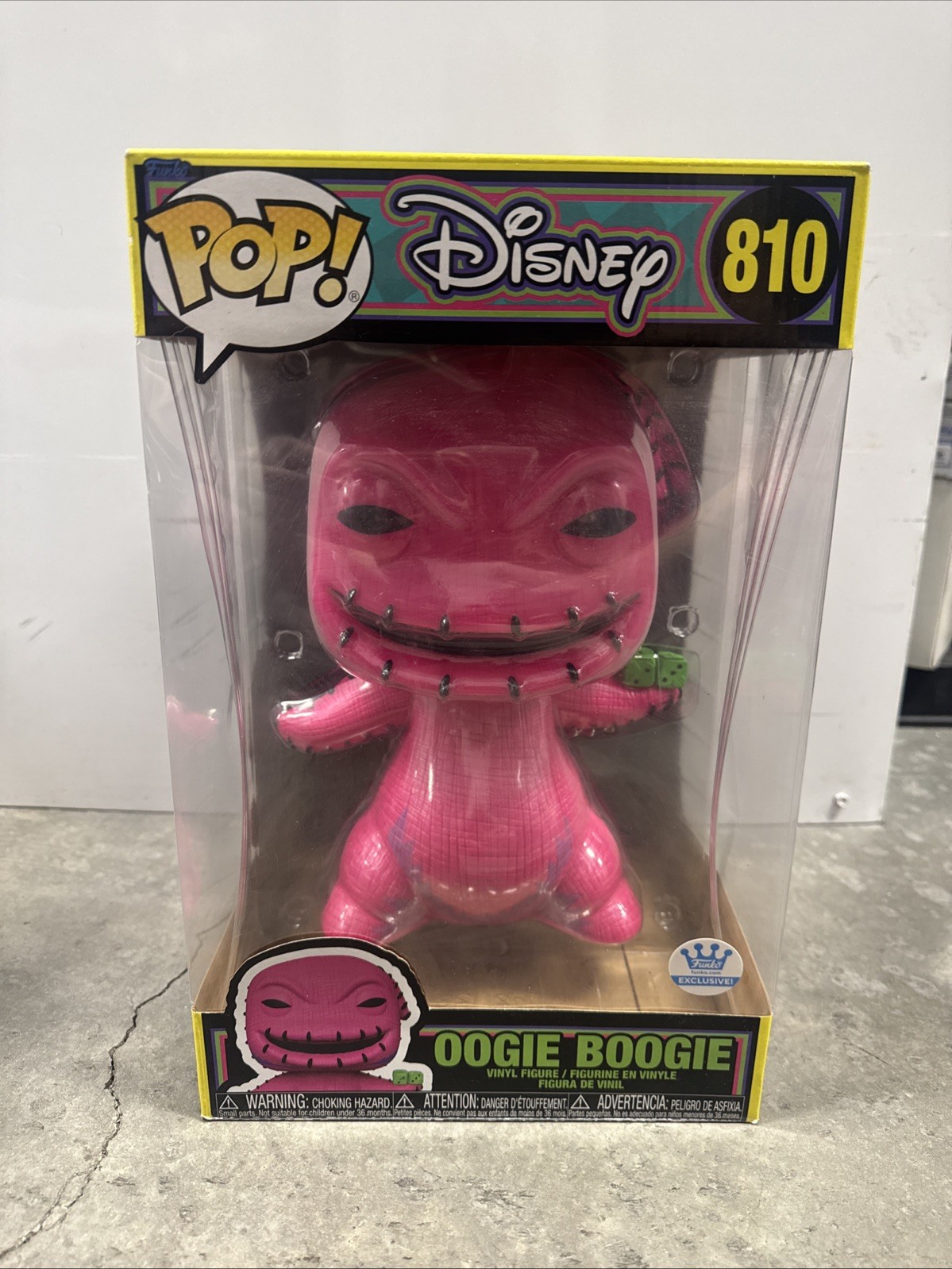 Funko Pop Vinyl Jumbo 10 in Disney Oogie Boogie Jumbo Black Light
