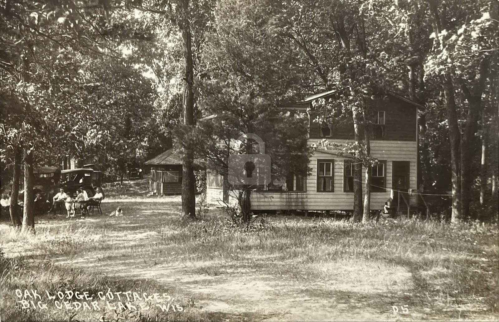 Cedar Lake WI Wisconsin Oak Lodge Cottages 1922 RPPC Photo Postcard COPY