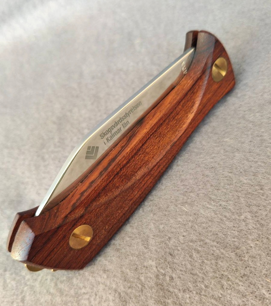 Vintage EKA Swede 60 Wood Folding Knife Sweden Pat Pend Kalmar Forestry Mint
