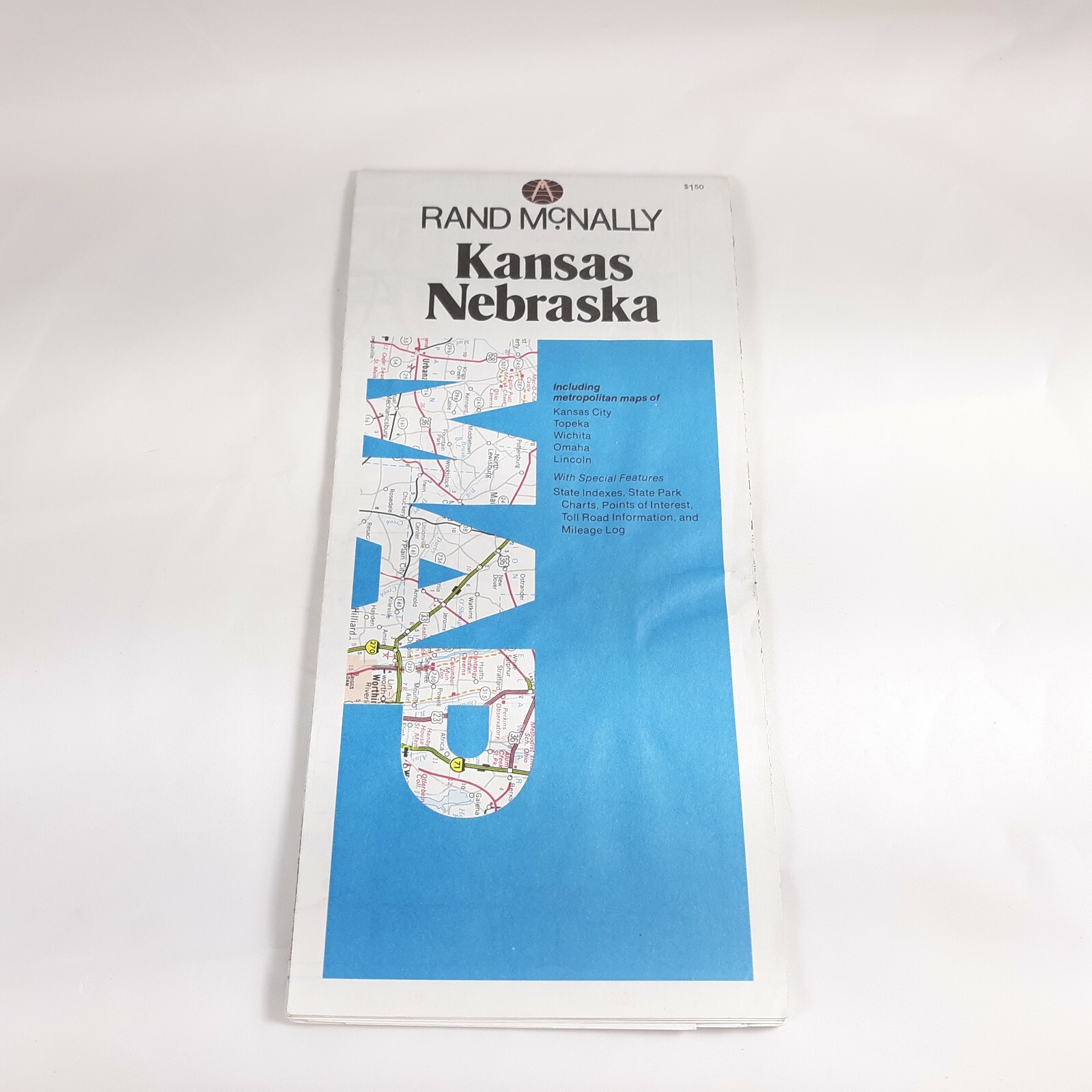 Rand McNally Kansas Nebraska Map Vintage Road Map Rand McNally Kansas Nebraska Map Vintage Road Map