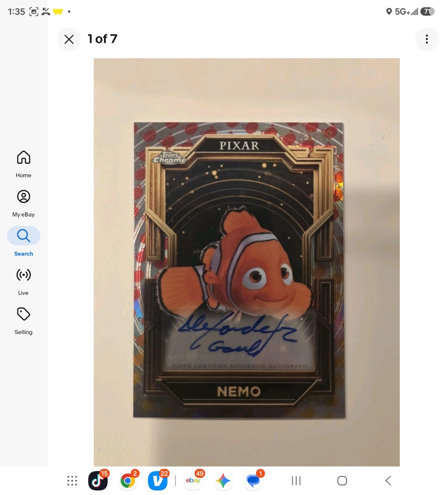 2025 Topps Pixar Gold Nemo Bundle To The Uk