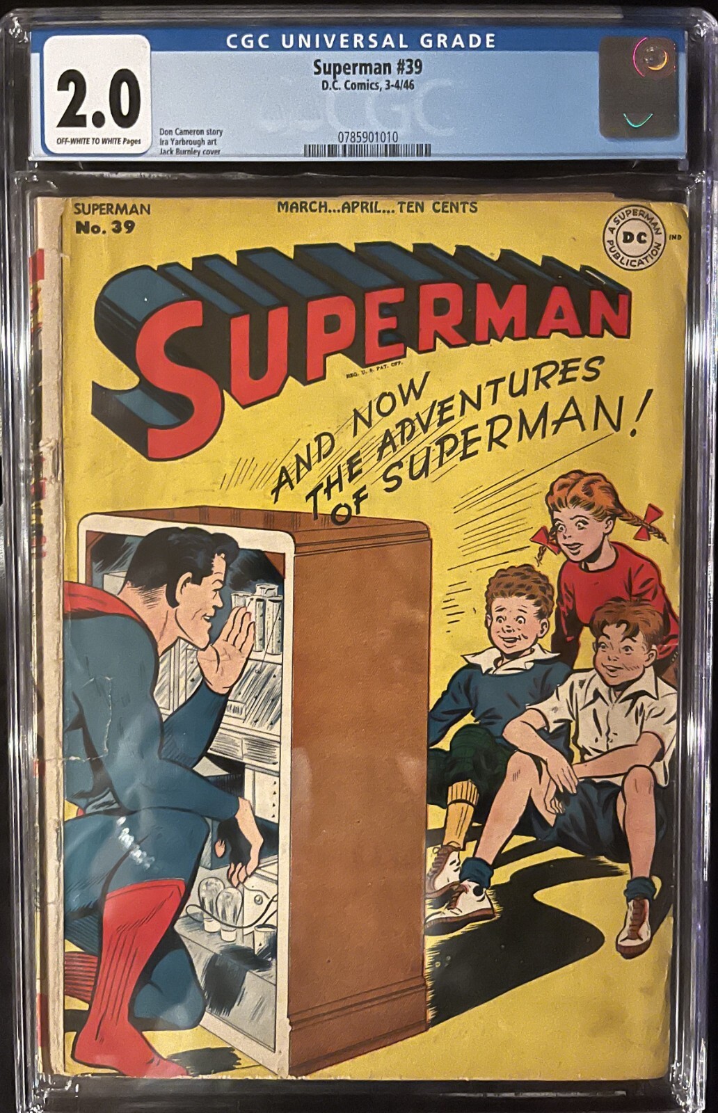 SUPERMAN #39 CGC 2.0 Good MAR APR 1946 DC Comics OW/W Pgs Jack Burnley cover SUPERMAN #39 CGC 2.0 Good MAR APR 1946 DC Comics OW/W Pgs Jack Burnley cover
