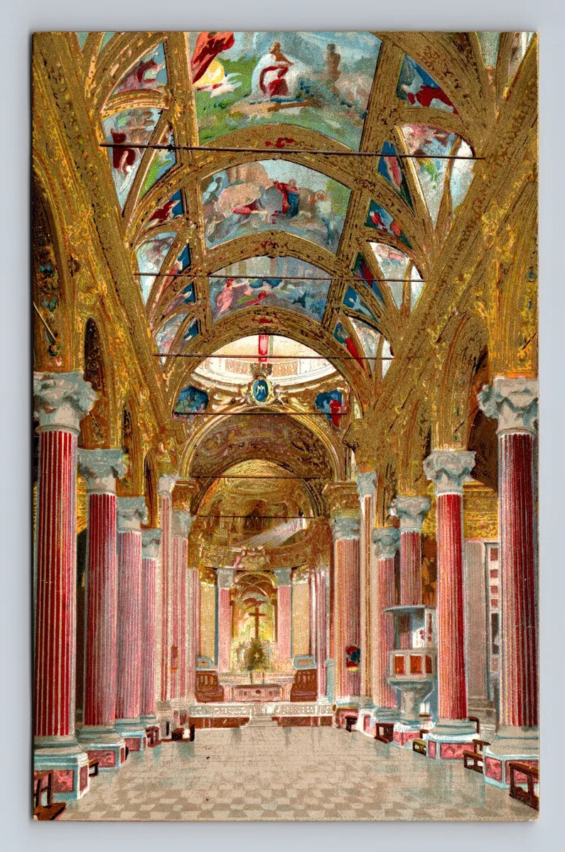 Postcard Genova Italy Genoa Basilica della Santissima Annunziata Gold Postcard Genova Italy Genoa Basilica della Santissima Annunziata Gold