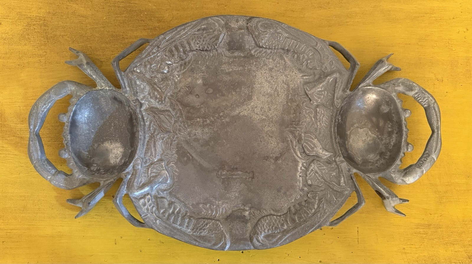 Arthur Court Serving Tray Platter 1988 Cast Aluminum Crab Dish 23 Arthur Court Serving Tray Platter 1988 Cast Aluminum Crab Dish 23