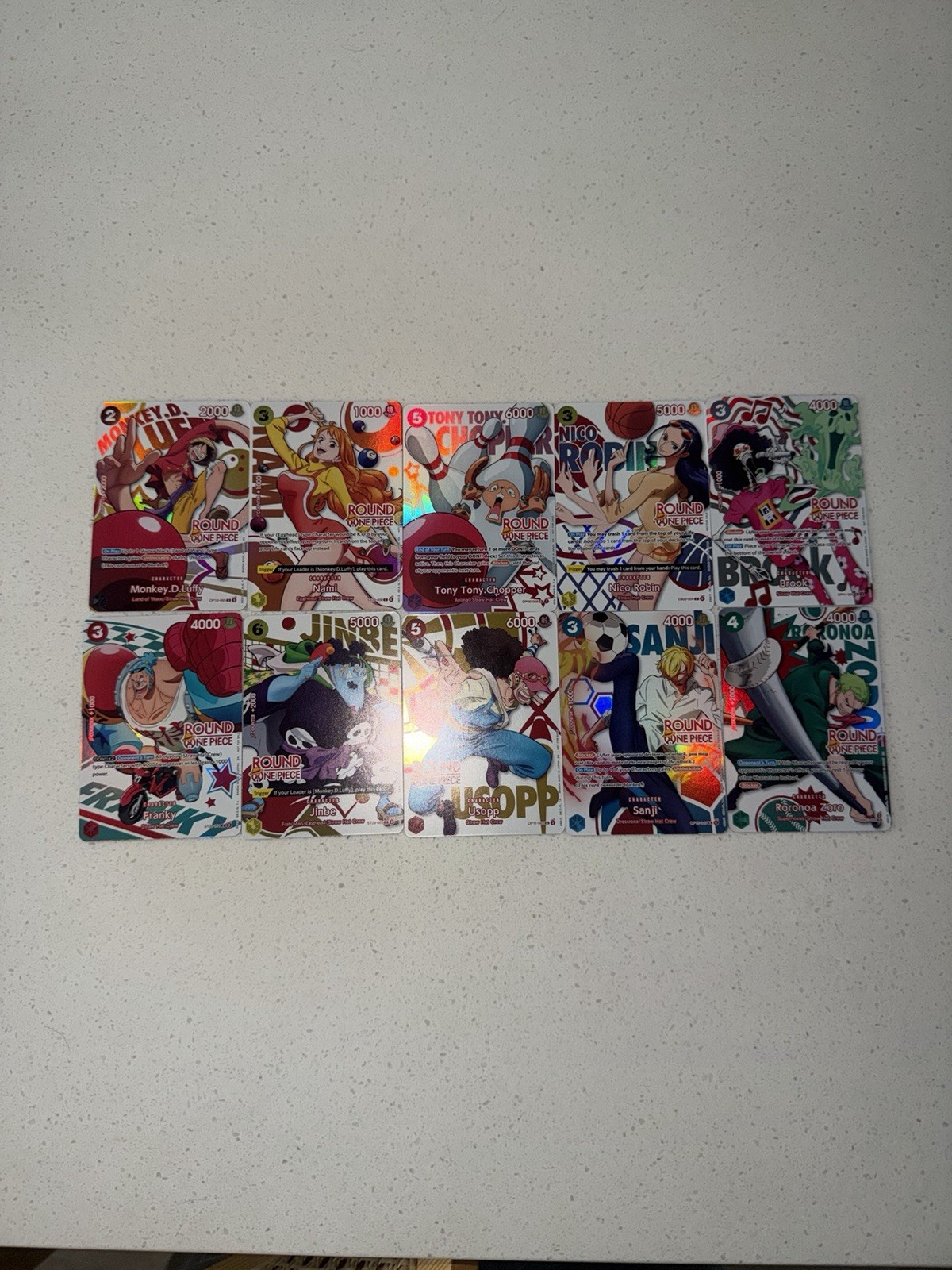 Round 1 One Piece Card Complete Set Of 10 English Promo Card Set Luffy Bandai