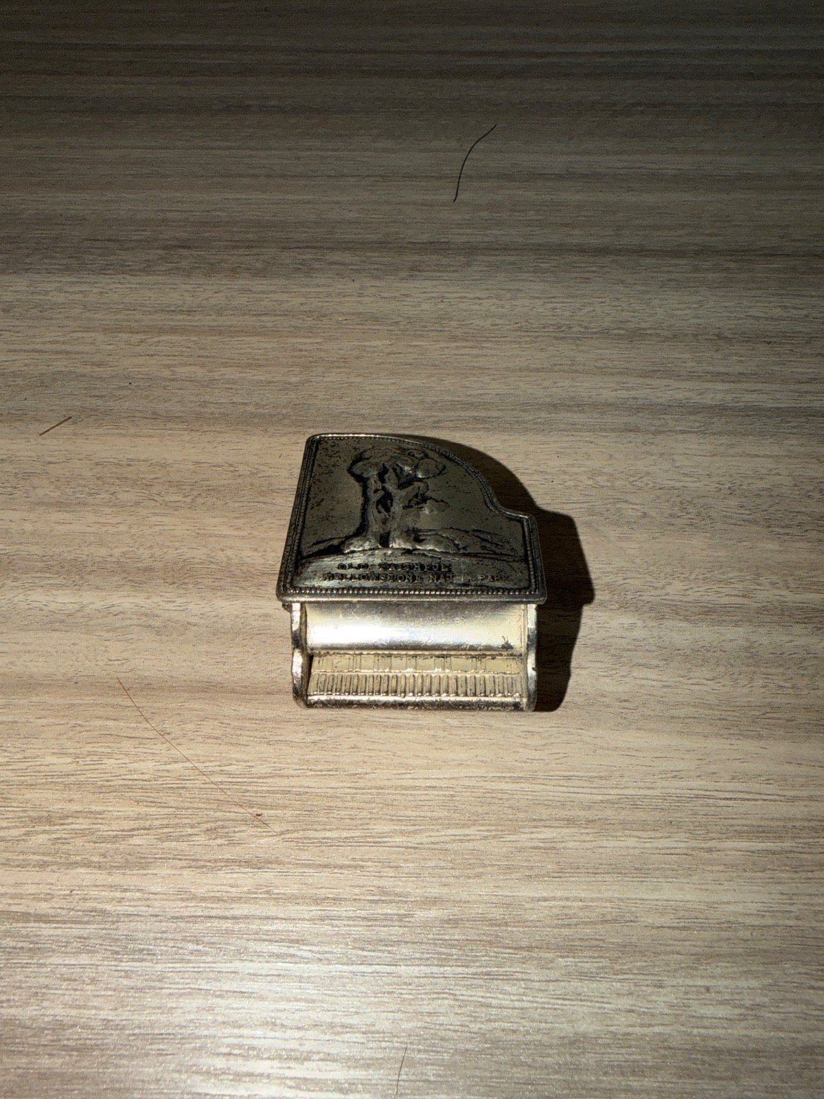 Vintage Yellowstone National Park Old Faithful Metal Match Holder Souvenir