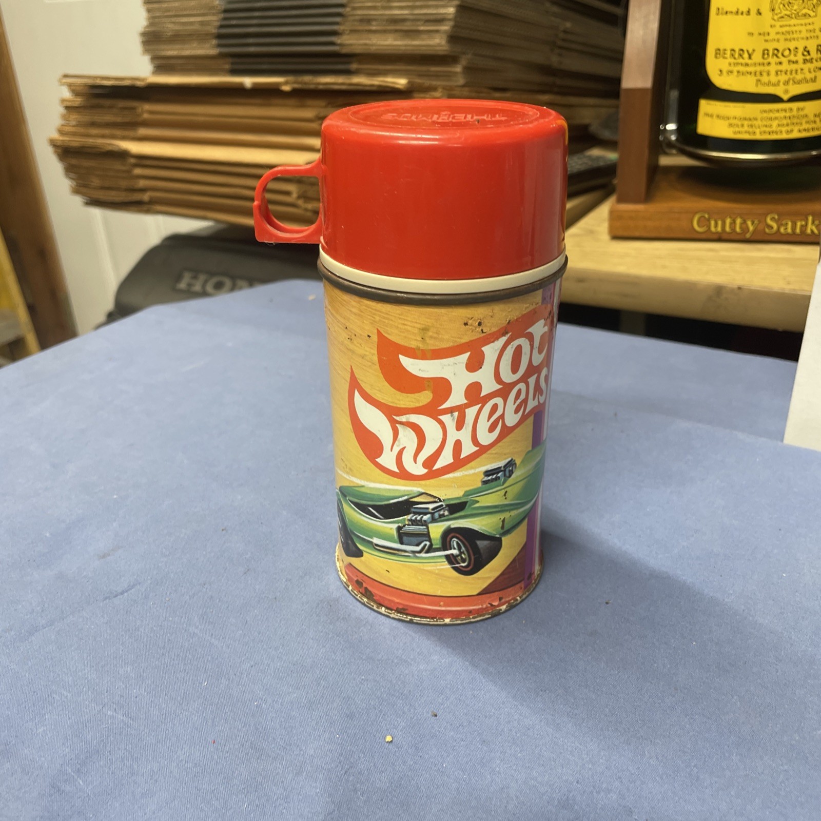 Vintage Hot Wheels Redline Metal Thermos ( For Lunchbox) 1969 60’s
