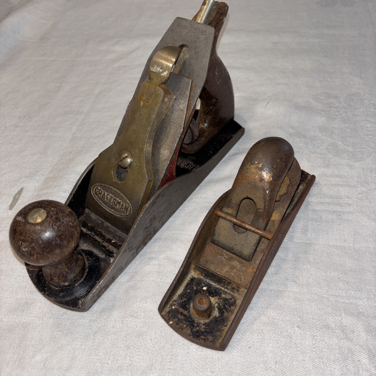 Vintage CRAFTSMAN 9” Wood Plane No. 39.8 Plus 6” Block Plane No. 1110 Ohio Tools