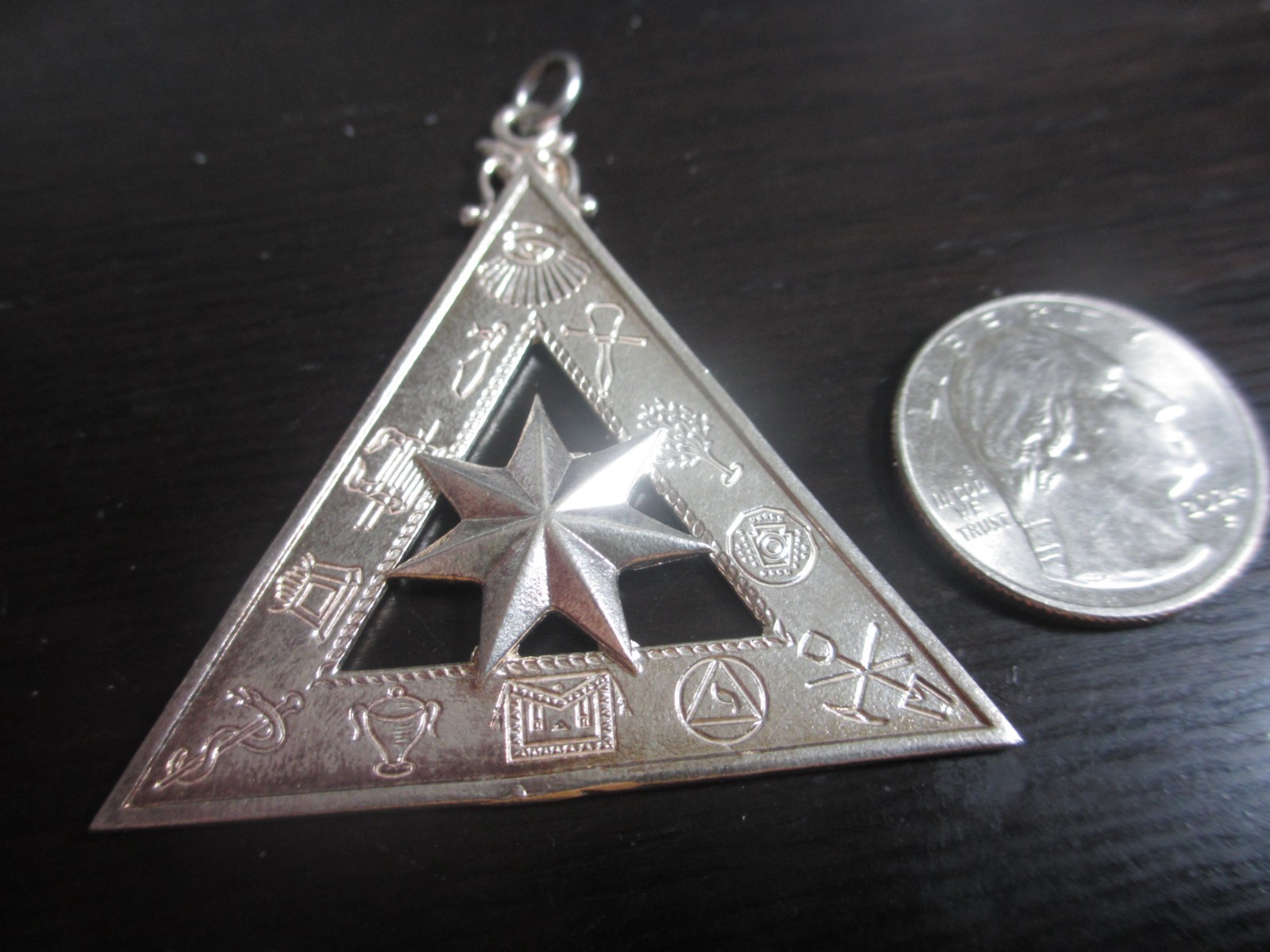Sterling Silver  Masonic Jewel  solid sterling silver