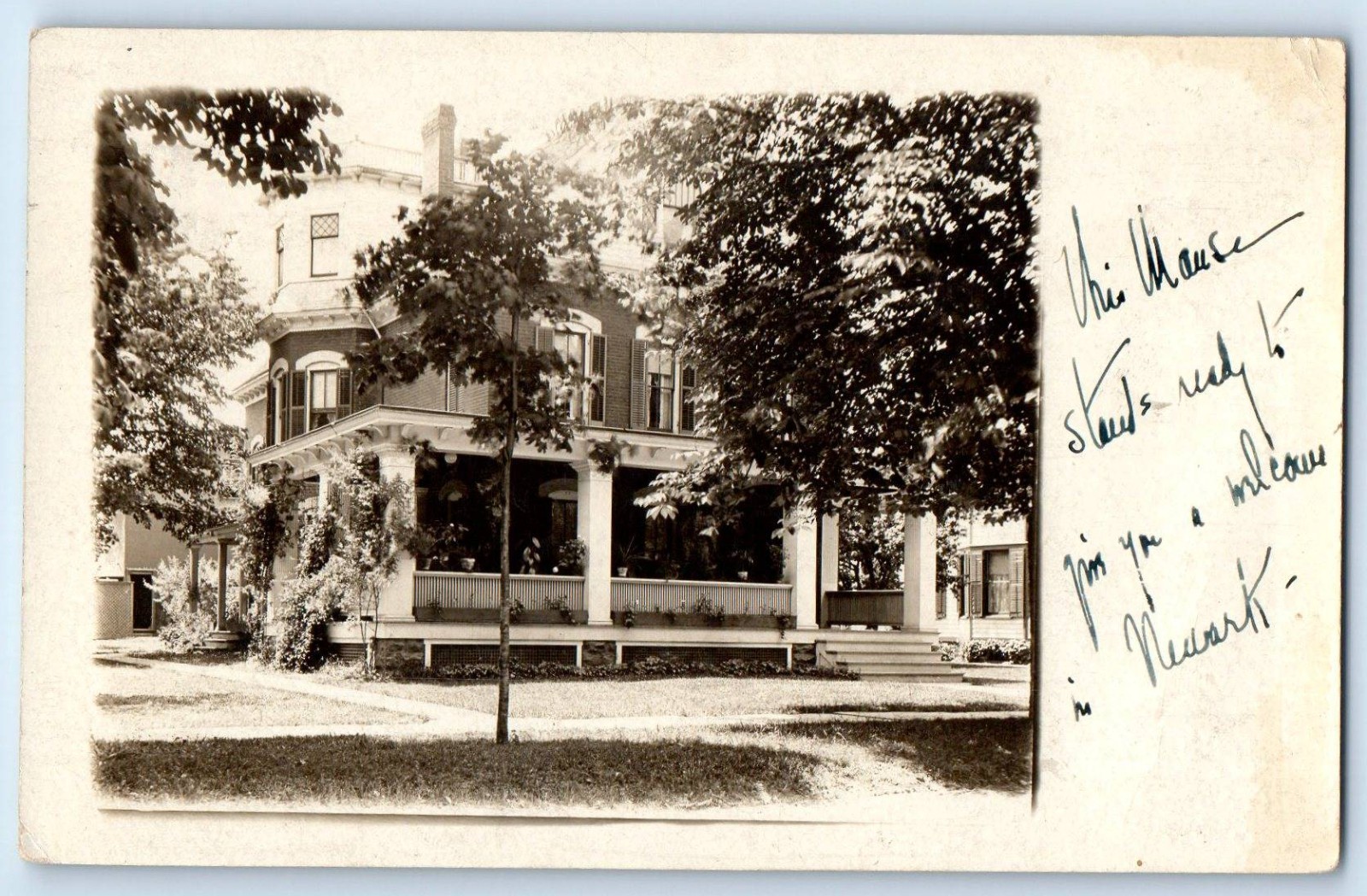 c1910's Victorian House Newark New York NY RPPC Photo Antique Posted Postcard c1910's Victorian House Newark New York NY RPPC Photo Antique Posted Postcard