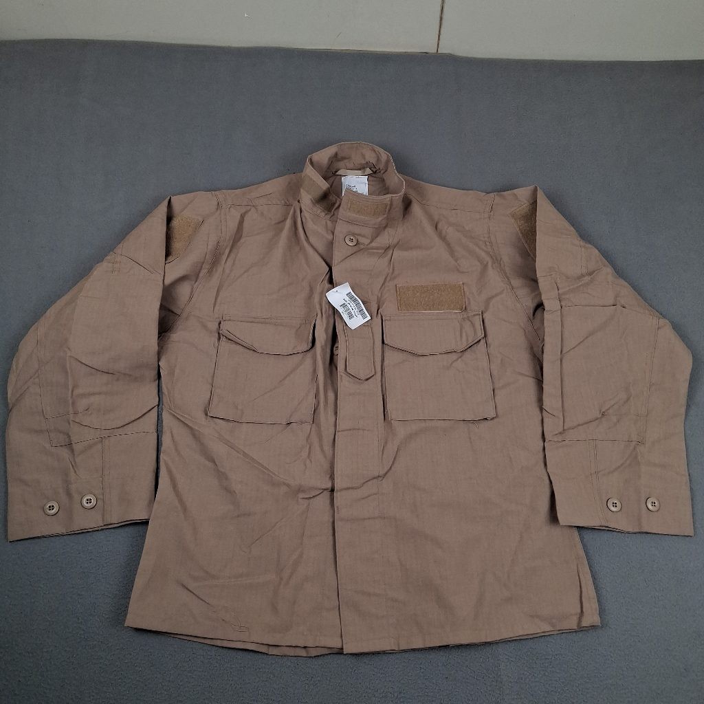 Military FROG Coat Mens Medium Short Tan Flame Resistant Uniform FR Combat Shirt