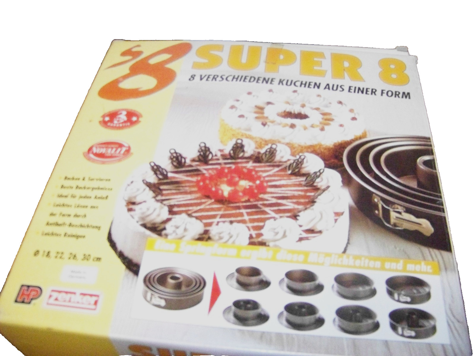 Vintage Springform Pans and Cake Molds Zenker Super 8 Original Box Germany