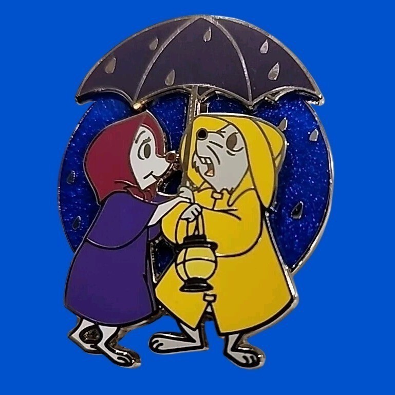 Disney Parks The Rescuers Bernard Miss Bianca Umbrella Rain Enamel Pin NEW