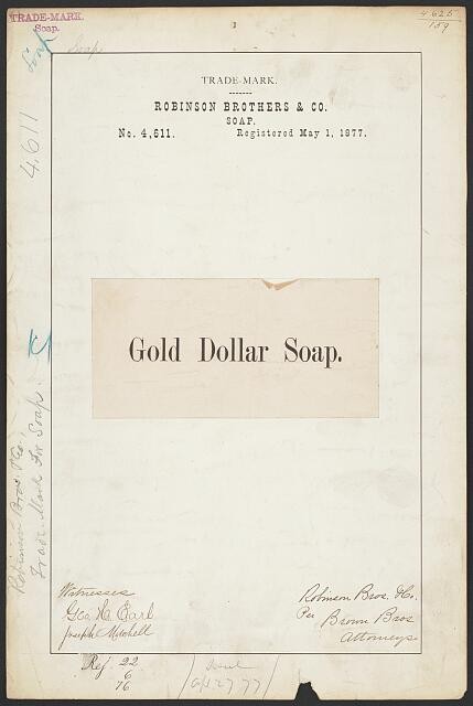 Photo:Robinson Brothers Co Gold Dollar Soap Trade Mark 1877 Advertisement