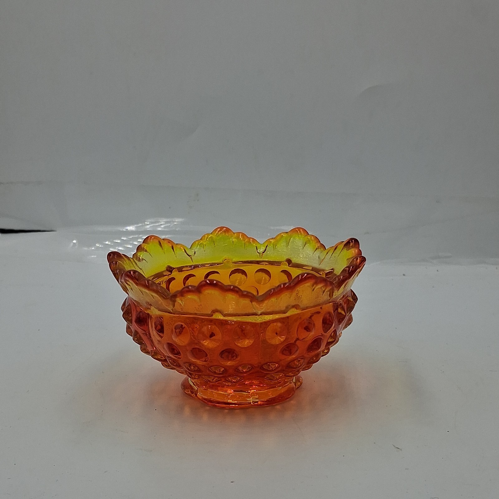 Vintage Fenton Amberina Orange Hobnail Fairy Lamp Base Only Glass UV Reactive Vintage Fenton Amberina Orange Hobnail Fairy Lamp Base Only Glass UV Reactive