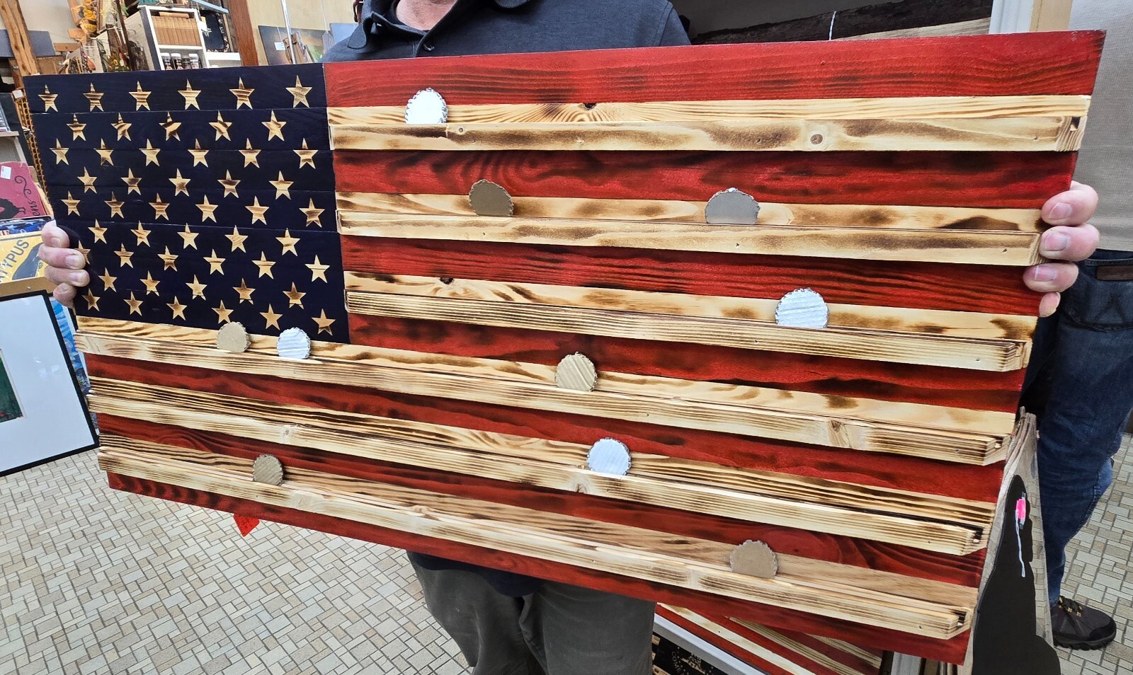 American Flag Challenge Coin Holder large 36 American Flag Challenge Coin Holder large 36