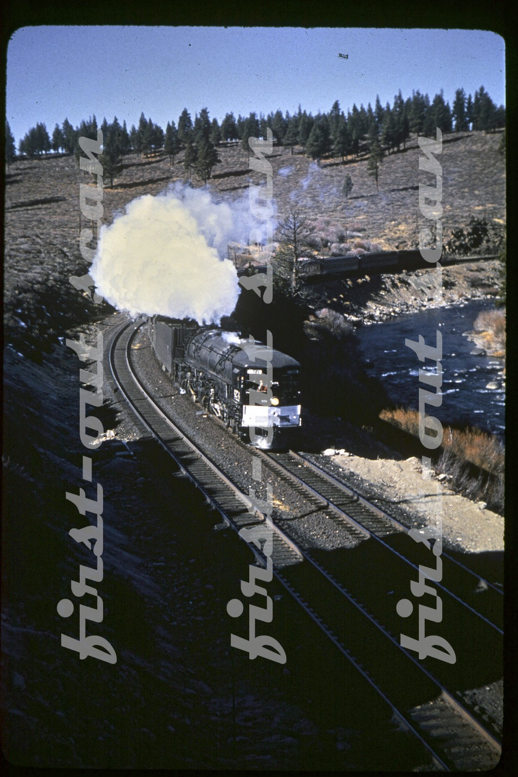 R DUPLICATE SLIDE - Southern Pacific SP 4274 STEAM Cab Forward Action Truckee