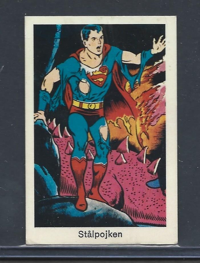 1960\'s Swedish SUPERMAN Card #1  Defeats Dragon G/VG
