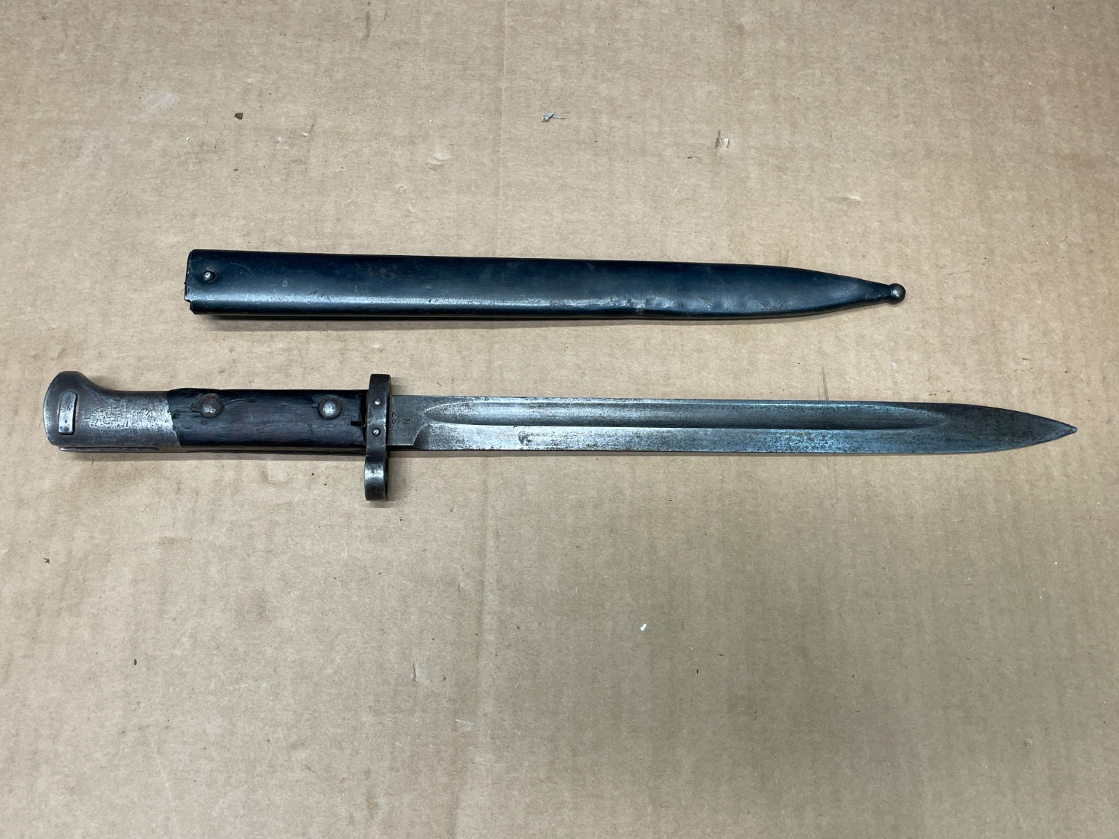 WWII CSZ Czechoslovakia Czech Bayonet Fighting Knife With Scabbard