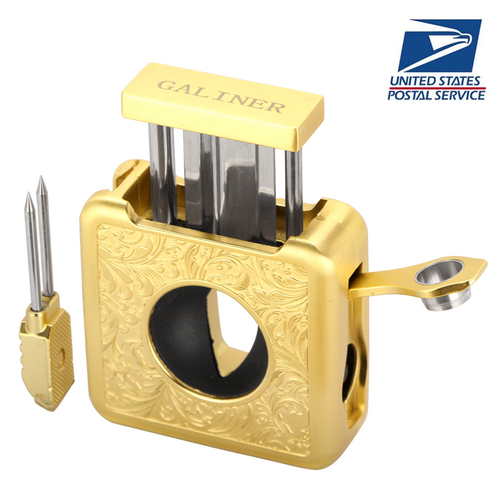 Galiner Metal Cigar Cutter Scissors Sharp V-Cutter Blades Vintage Knife Gift Box