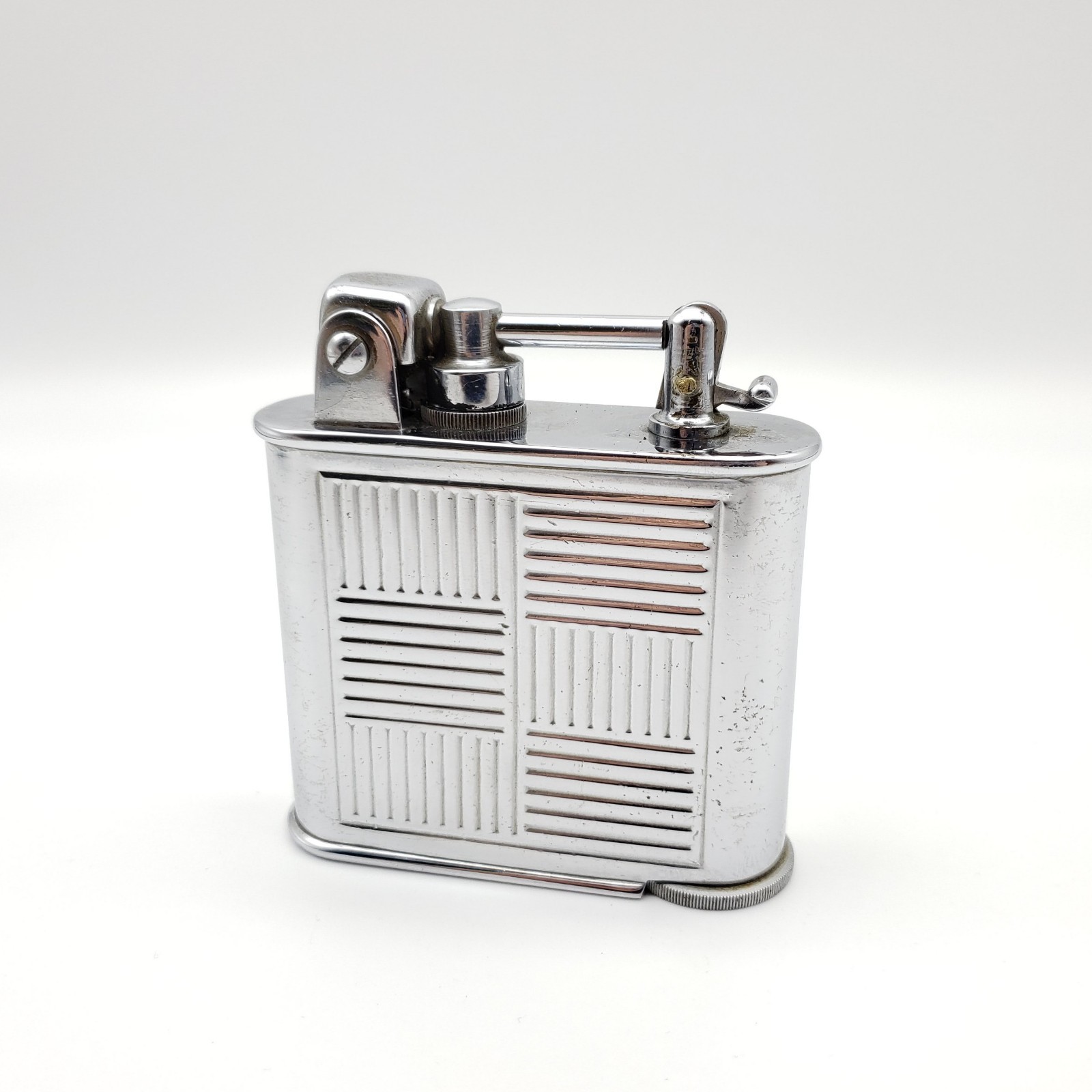 Vintage 1930s Lancel Automatique Silver Plated Art Deco Table Petrol Lighter