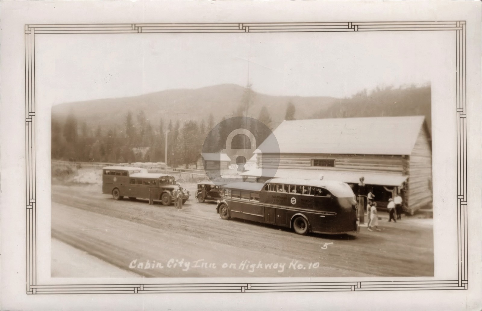 Mt Superior c1930 Cabin City Gas Station & Sightseeing Buses Hwy 10 RPPC COPY Mt Superior c1930 Cabin City Gas Station & Sightseeing Buses Hwy 10 RPPC COPY