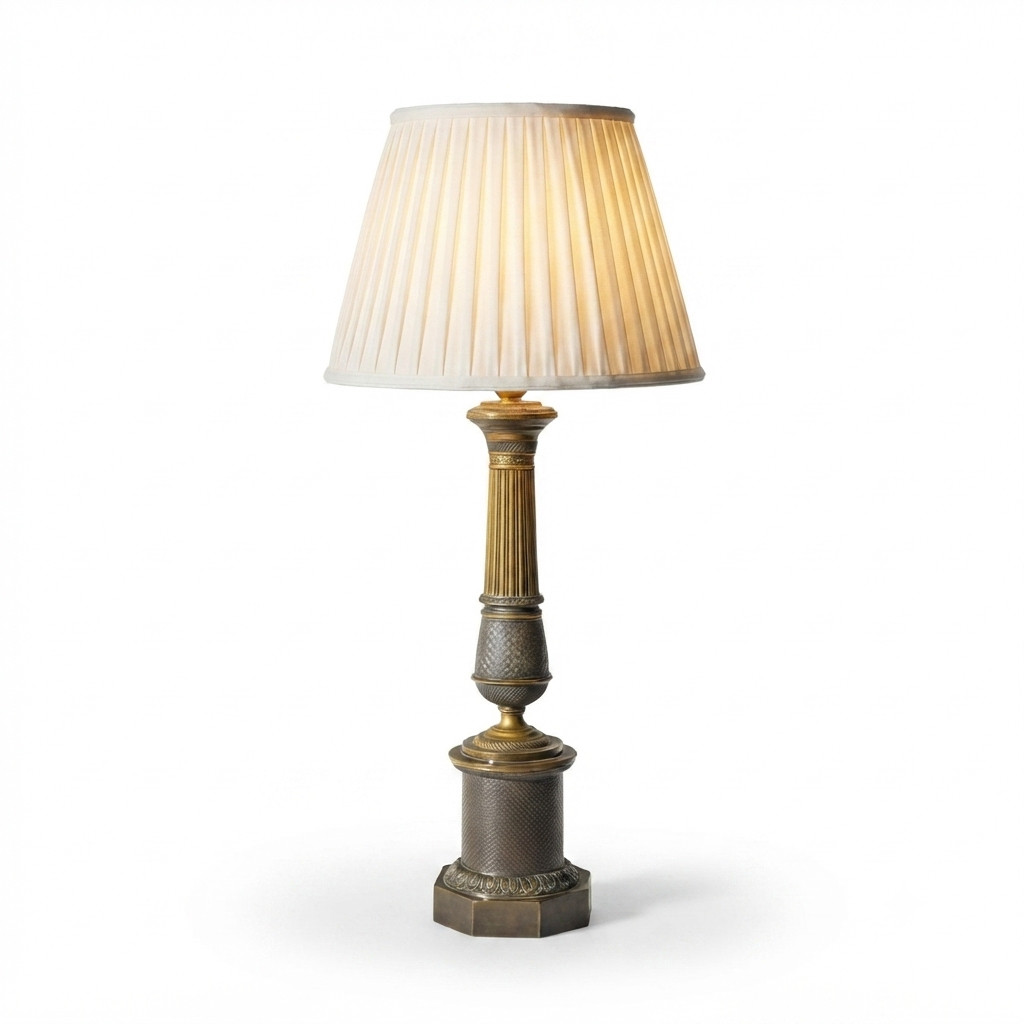 VTG Antique 19th Century Bronze Table Lamp Neoclassical Decorative Home Accent