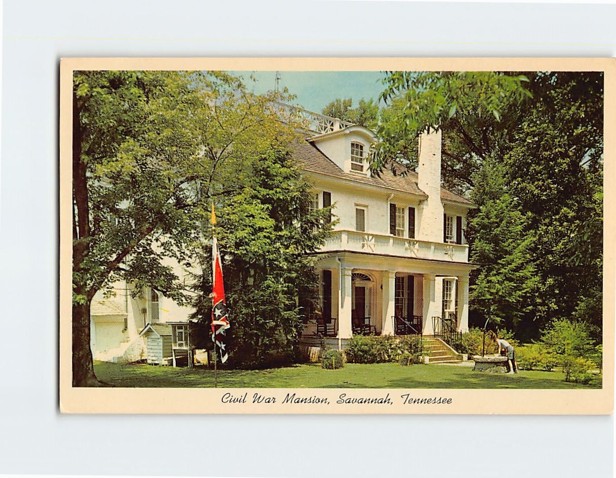 Postcard Civil War Mansion Savannah Tennessee USA