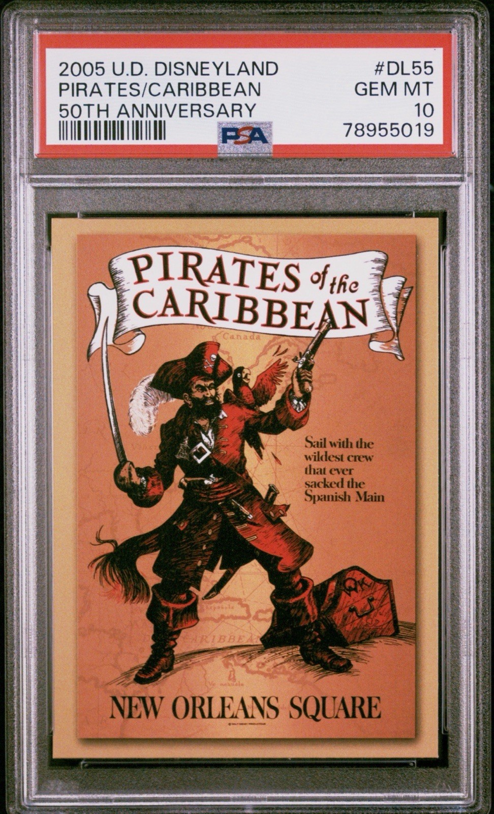 2005 Upper Deck Disneyland 50th Pirates of the Caribbean Card Poster DL55 PSA 10