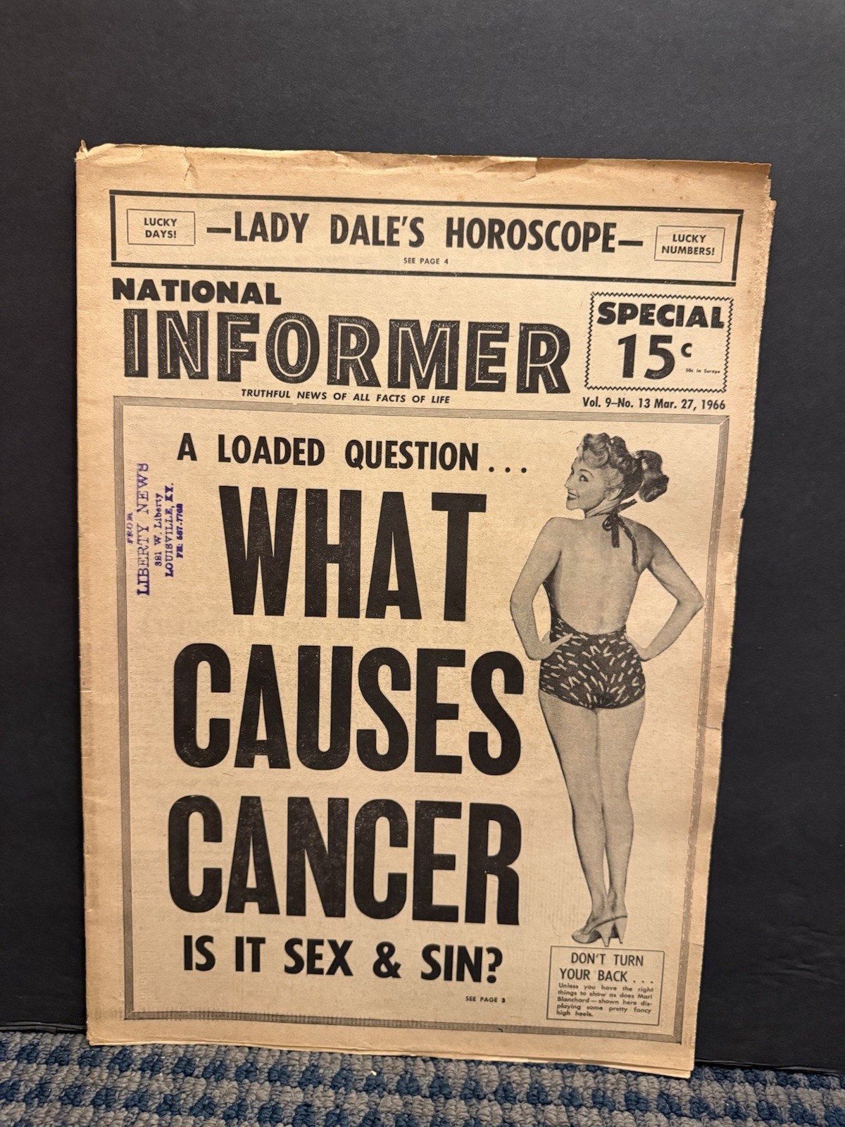 1966 March 27th National Informer Newspaper, Mari Blanchard  (VRN10F)