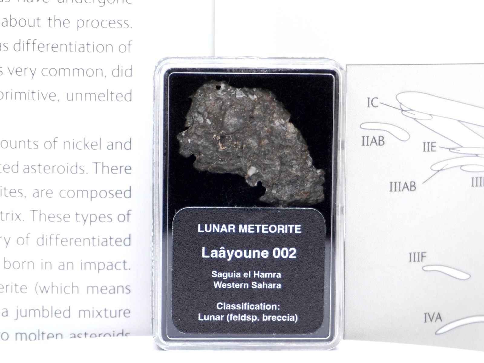 Laâyoune 002 Lunar Meteorite - Authentic Moon Rock, Rare and Certified - End Cut