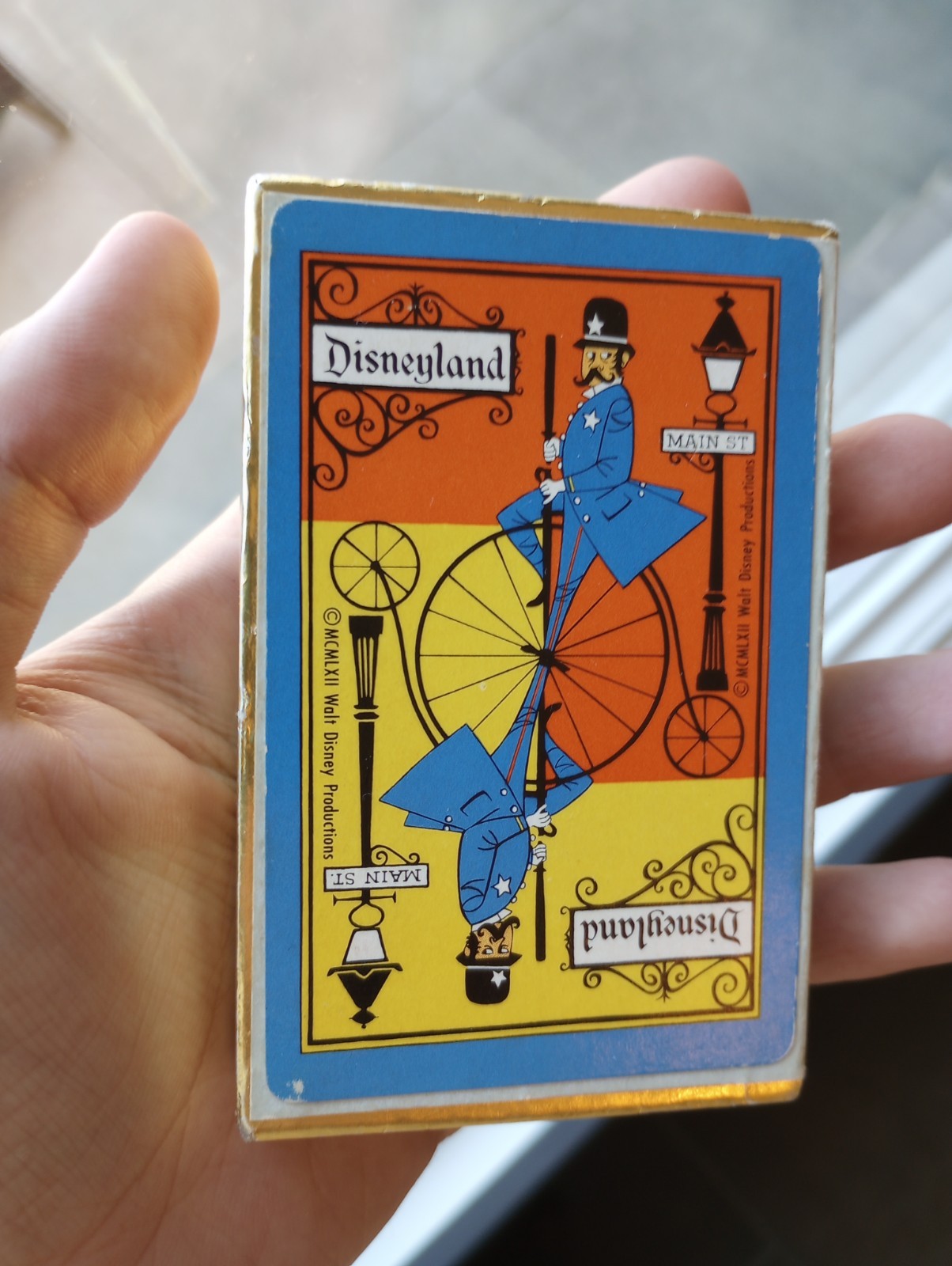 Vintage 1960's Disneyland Main Street Policeman Playing Cards Sealed Deck Box
