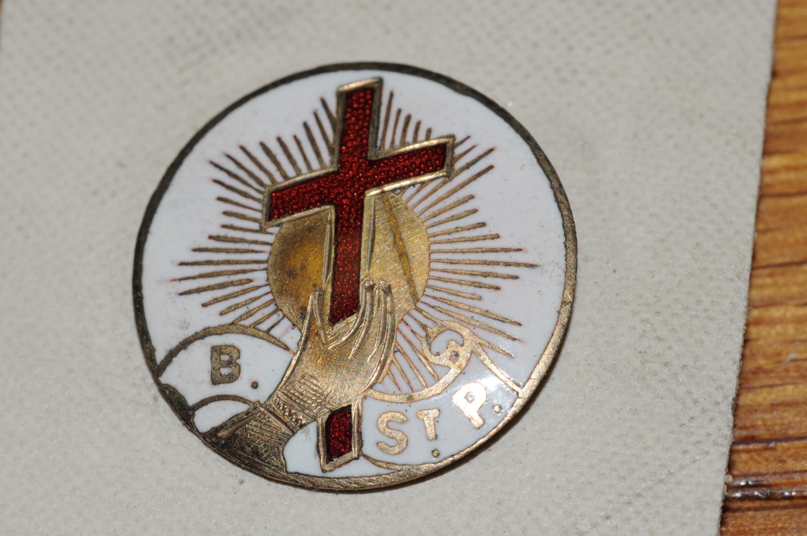 B. St P.  Fraternal Organization Lapel Pin Gold Filled 1898*** Historical NOS***