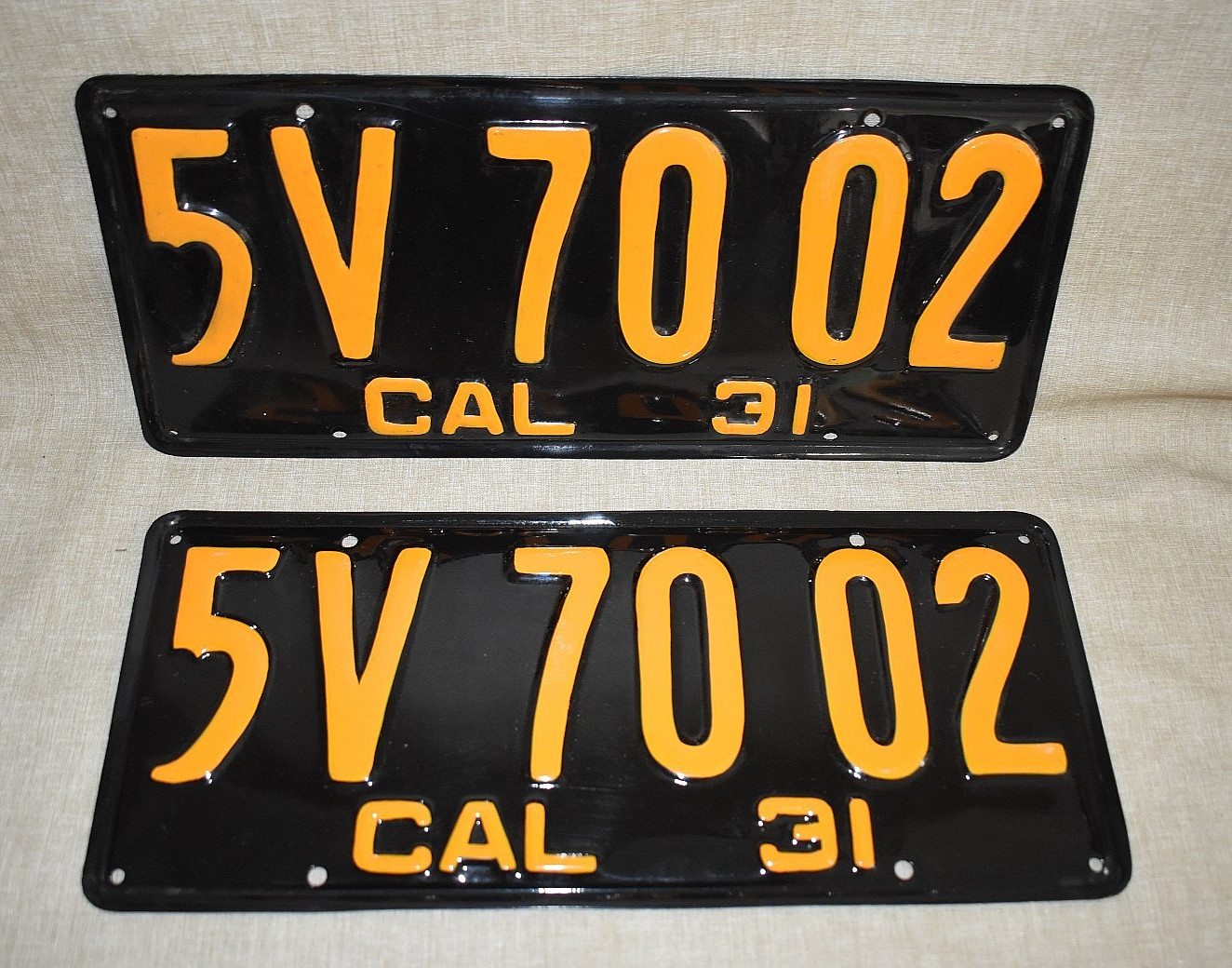 Pair Of 1931 California License Plates Pair ~ Restored Pair Of 1931 California License Plates Pair ~ Restored
