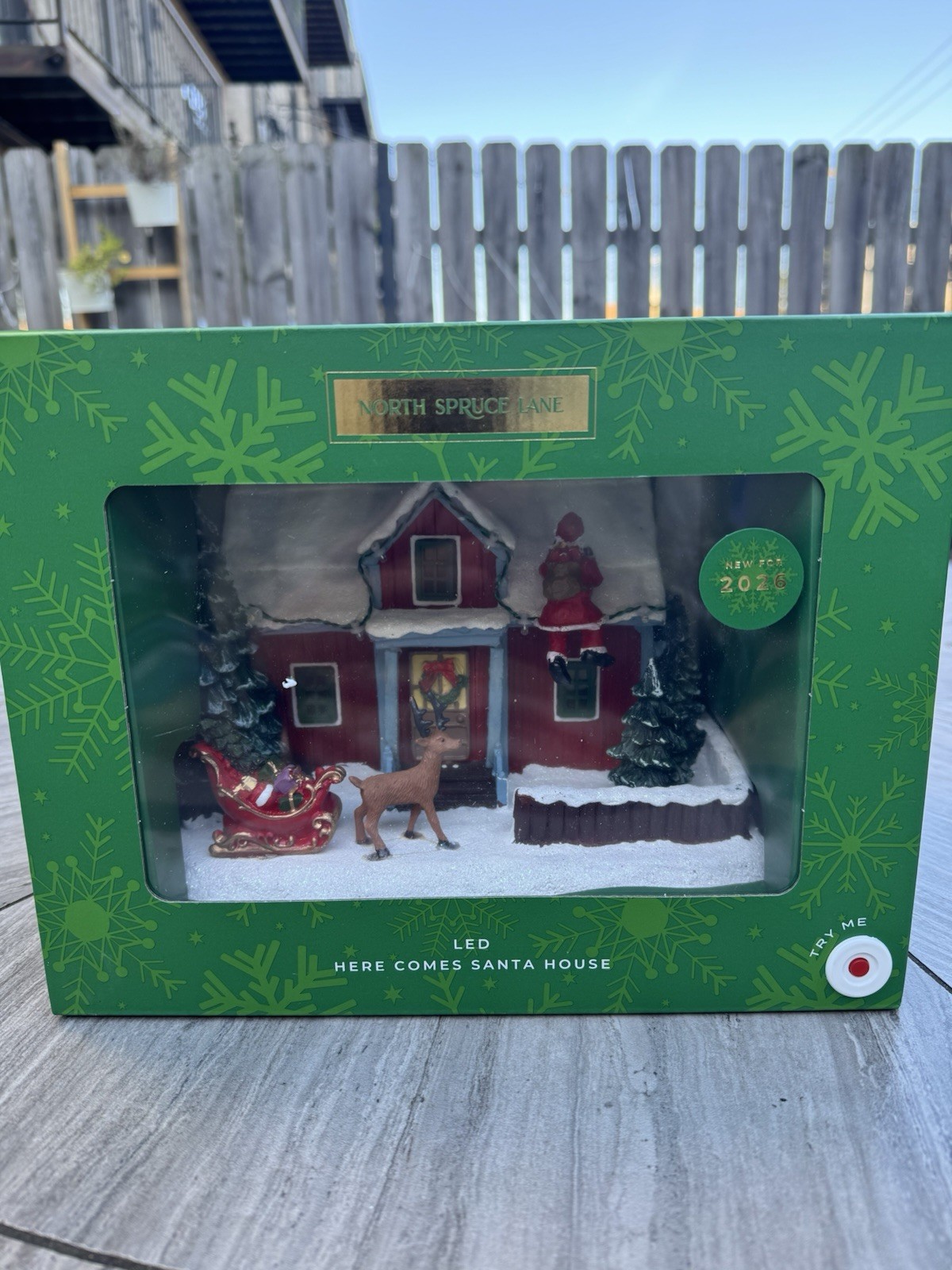 North Spruce Lane Here Comes Santa House LED Christmas Village No 29 NIB North Spruce Lane Here Comes Santa House LED Christmas Village No 29 NIB