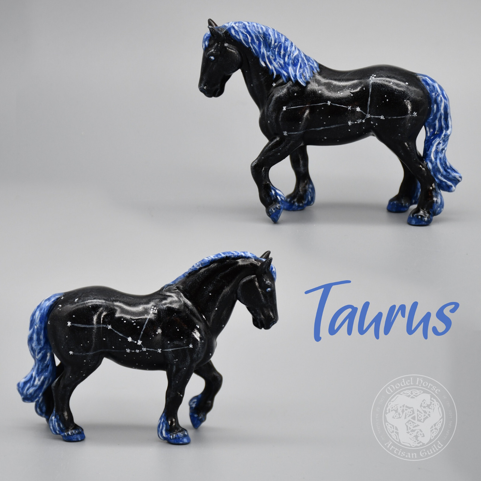 Custom M1 Clydesdale Stablemate Breyer Horse - Taurus Constellation Pony - 1:32