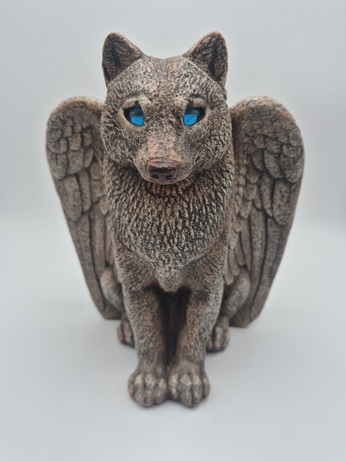 Windstone Editions Winged Spirit Wolf Candle Statue Pena Gargoyle Vintage 2000s
