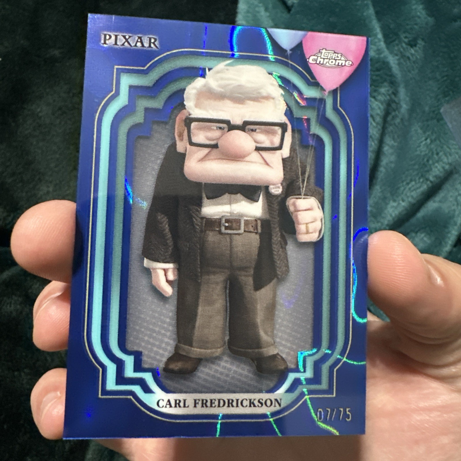 2024 Topps Chrome Disney Carl Fredrickson #134 Dark Blue & Light Blue Lava 07/75 2024 Topps Chrome Disney Carl Fredrickson #134 Dark Blue & Light Blue Lava 07/75