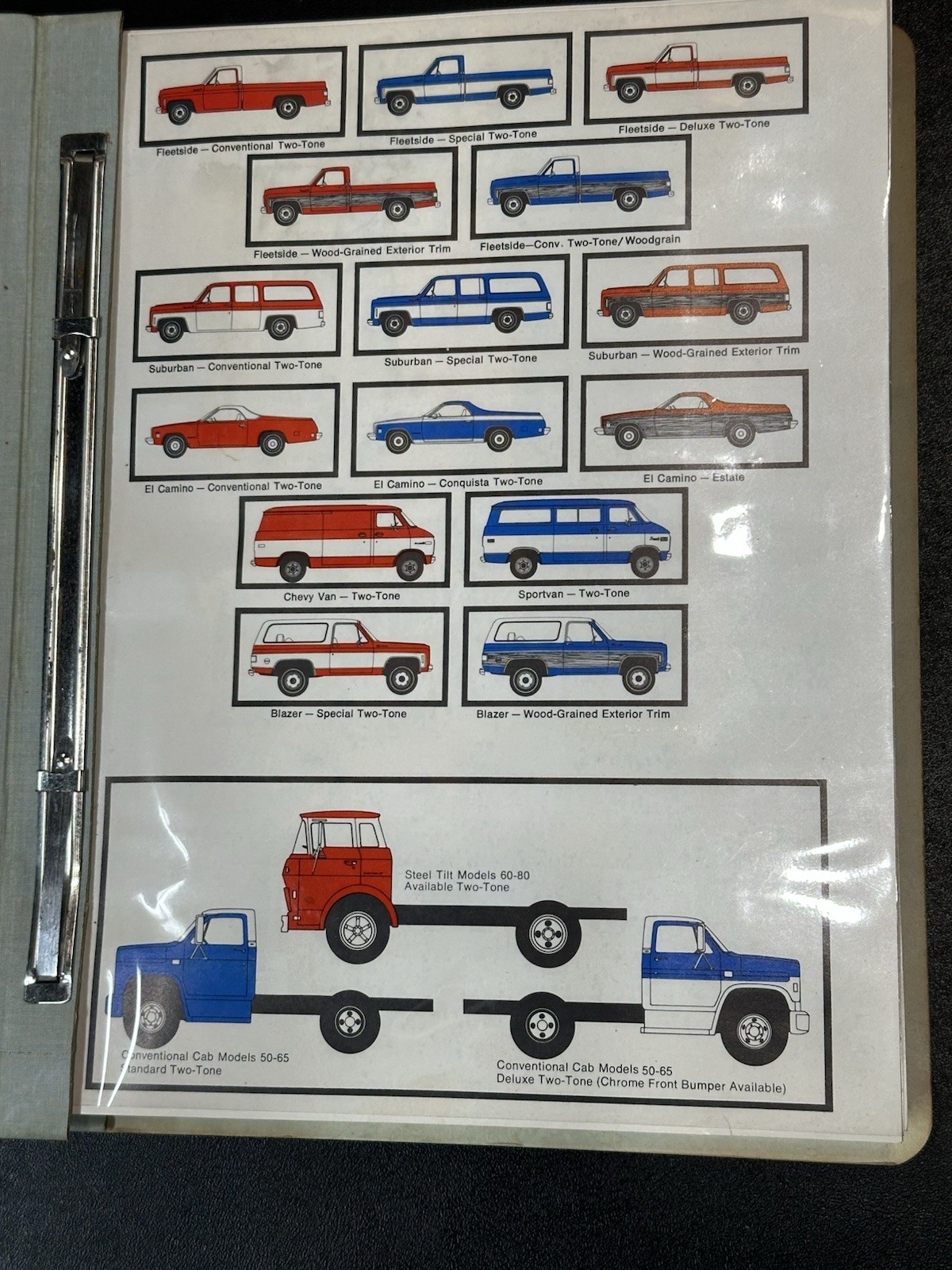 1974 Chevrolet Truck Sales Album  - Original Loose Leaf Pages From Dealer Album
