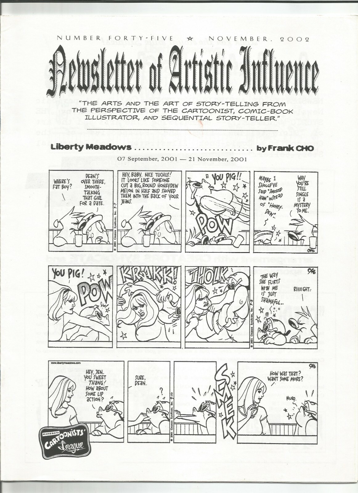 Fanzine NEWSLETTER OF ARTISTIC INFLUENCE #45 - November 2009