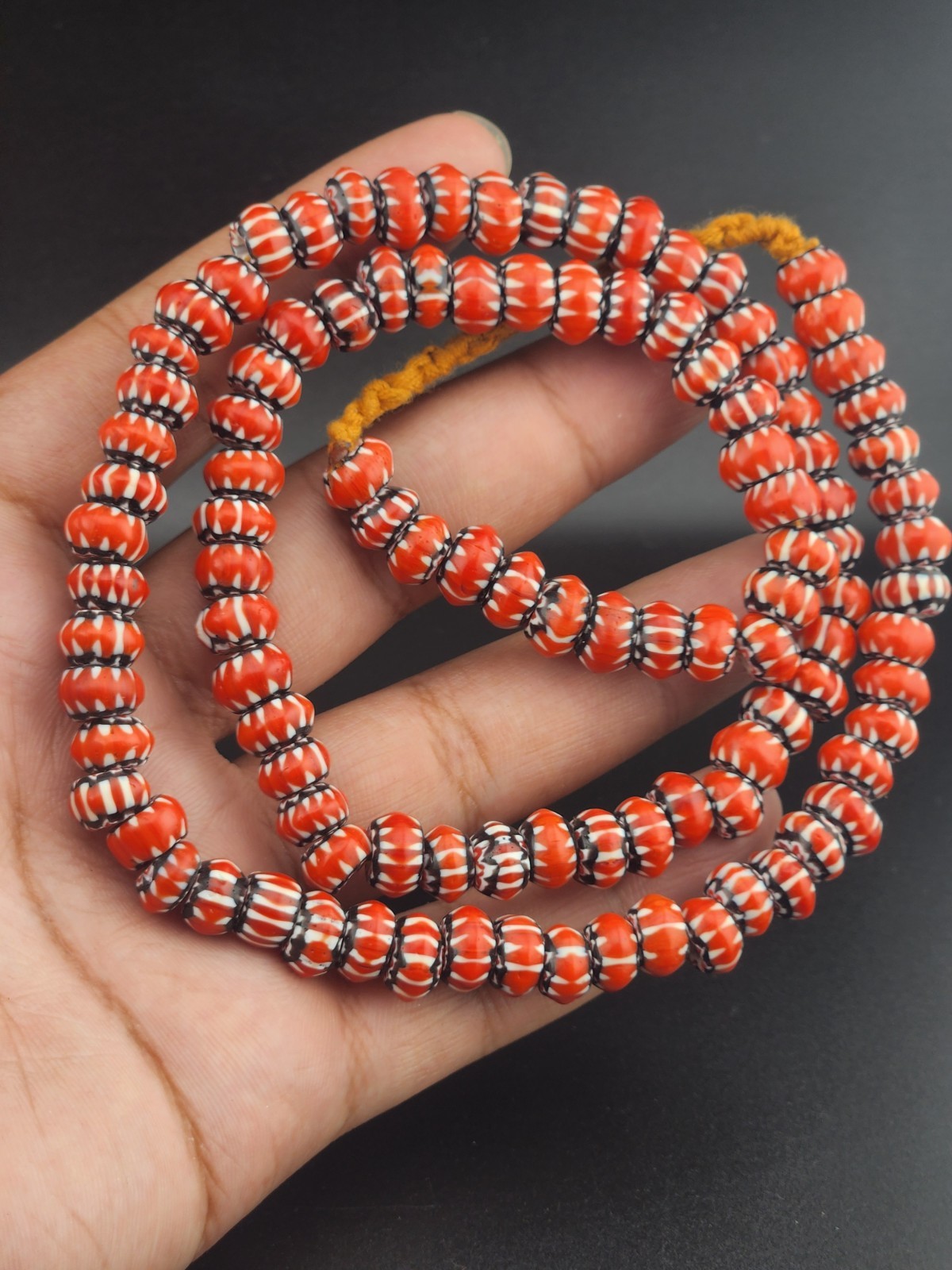 Vintage Venetian Style Chevron Beads 9mm Beautiful String