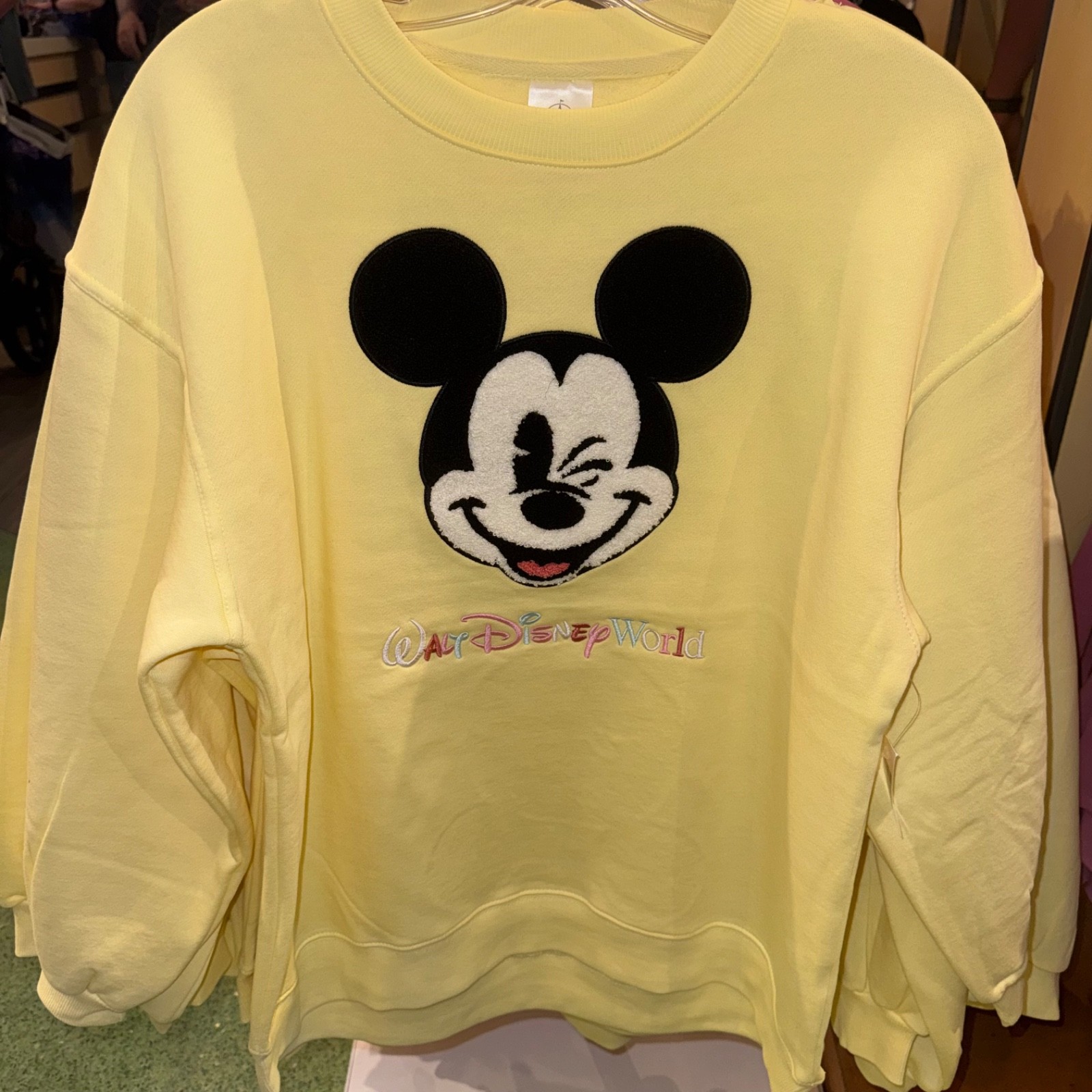 2026 Walt Disney World Parks Mickey Mouse Yellow Sweatshirt Adult NWT
