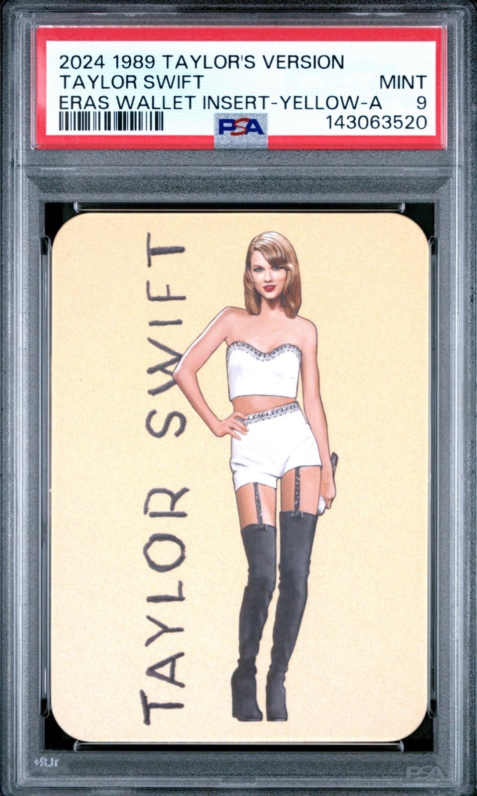 2024 1989 Taylor's Version Taylor Swift Eras Tour Wallet Insert Yellow - A PSA 9