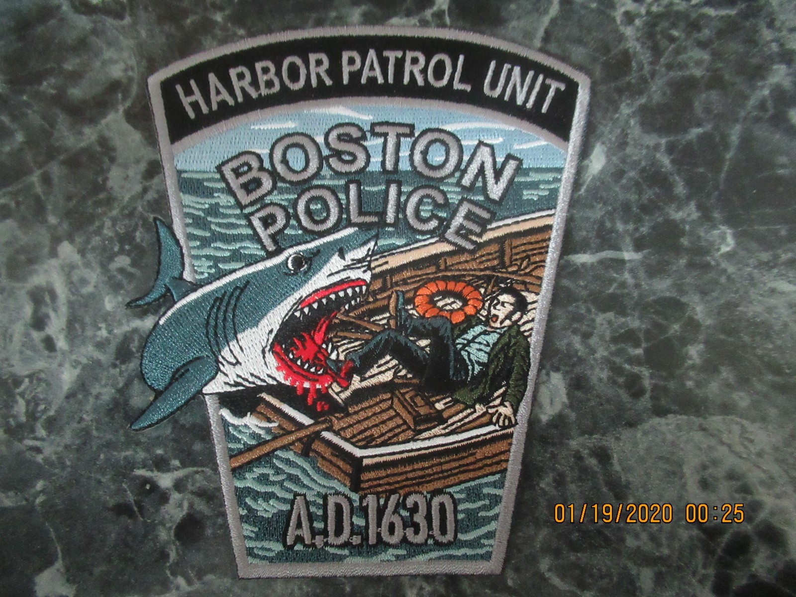 boston massachusetts police harbor patrol unit patch for display only
