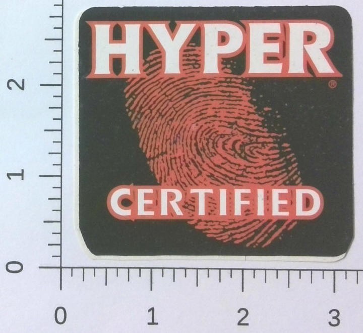 Hyper Bicycles Certified Fingerprint Vintage BMX Bike Sticker Decal