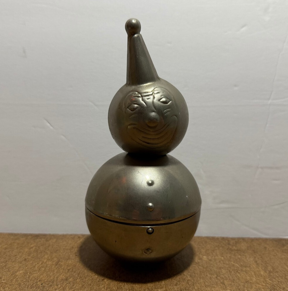 Vintage Raimond Metal Smiling Clown Bank Weighted VTG 6-1/2\