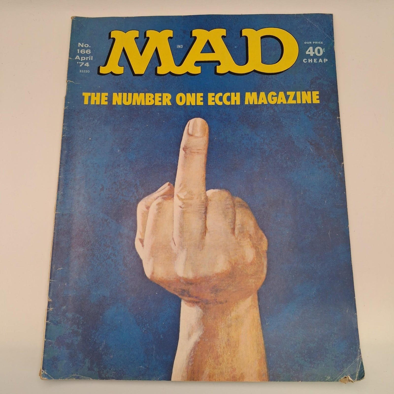 Vintage MAD Magazine No 166 April 1974 The Number One Ecch Magazine Finger Cover
