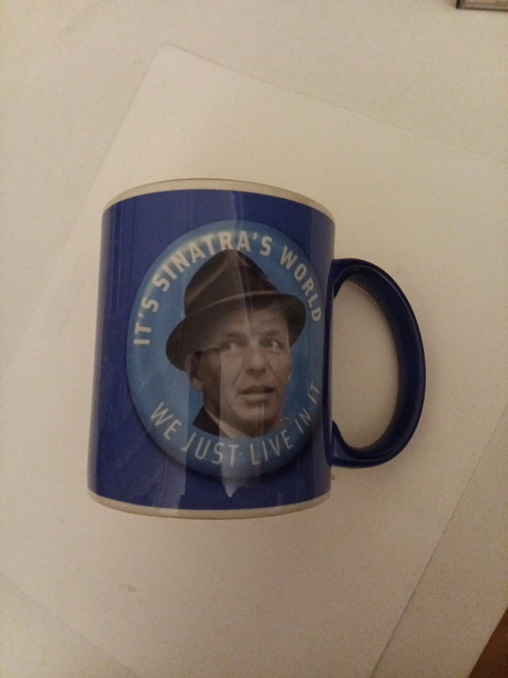 Frank Sinatra It\'s Sinatra\'s World Blue Coffee Cup Mug Frank Sinatra It\'s Sinatra\'s World Blue Coffee Cup Mug