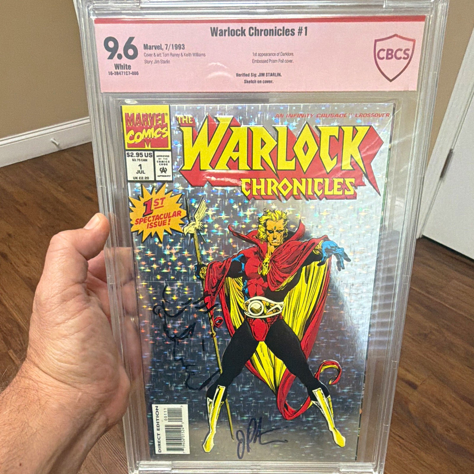 Warlock Chronicles #1 CBCS 9.6 (Marvel 1993) Signed Jim Starlin Direct Prism Warlock Chronicles #1 CBCS 9.6 (Marvel 1993) Signed Jim Starlin Direct Prism