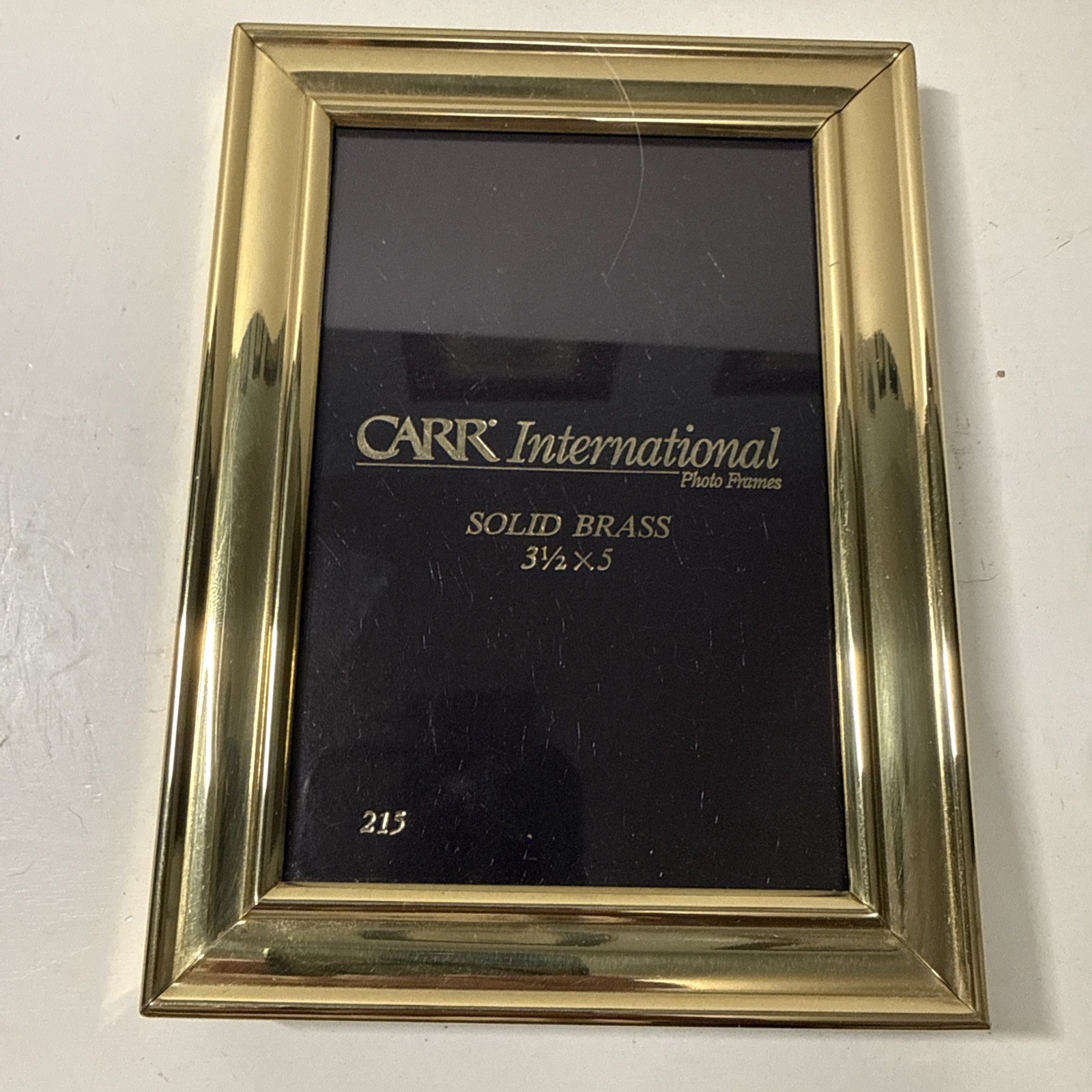 Vtg Solid Brass Picture Frame 3.5x5 Carr International Tabletop Velvet Backed Vtg Solid Brass Picture Frame 3.5x5 Carr International Tabletop Velvet Backed